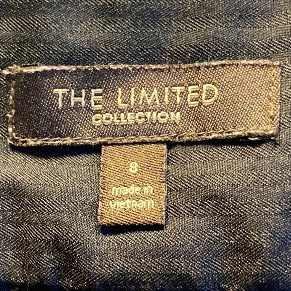 The Limited SZ 8 Neutral Black & ivory cotton blend textured weaved pencil ski - Picture 4 of 6